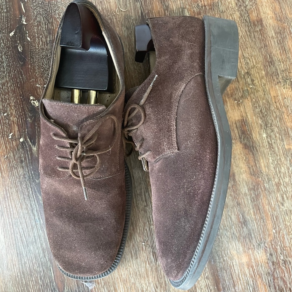 Handmade in Italy . Suede oxfords ..  barely worn